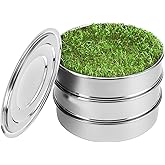 SOLIGT Stackable Stainless Steel Seed Sprouting Kit, 2-Tier Mesh Sprouting Trays, 1 Base and 1 Cover Lid
