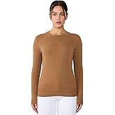 JENNIE LIU Womens 3-ply Cashmere Crewneck Sweater | Winter Cozy Cashmere Sweaters for Women