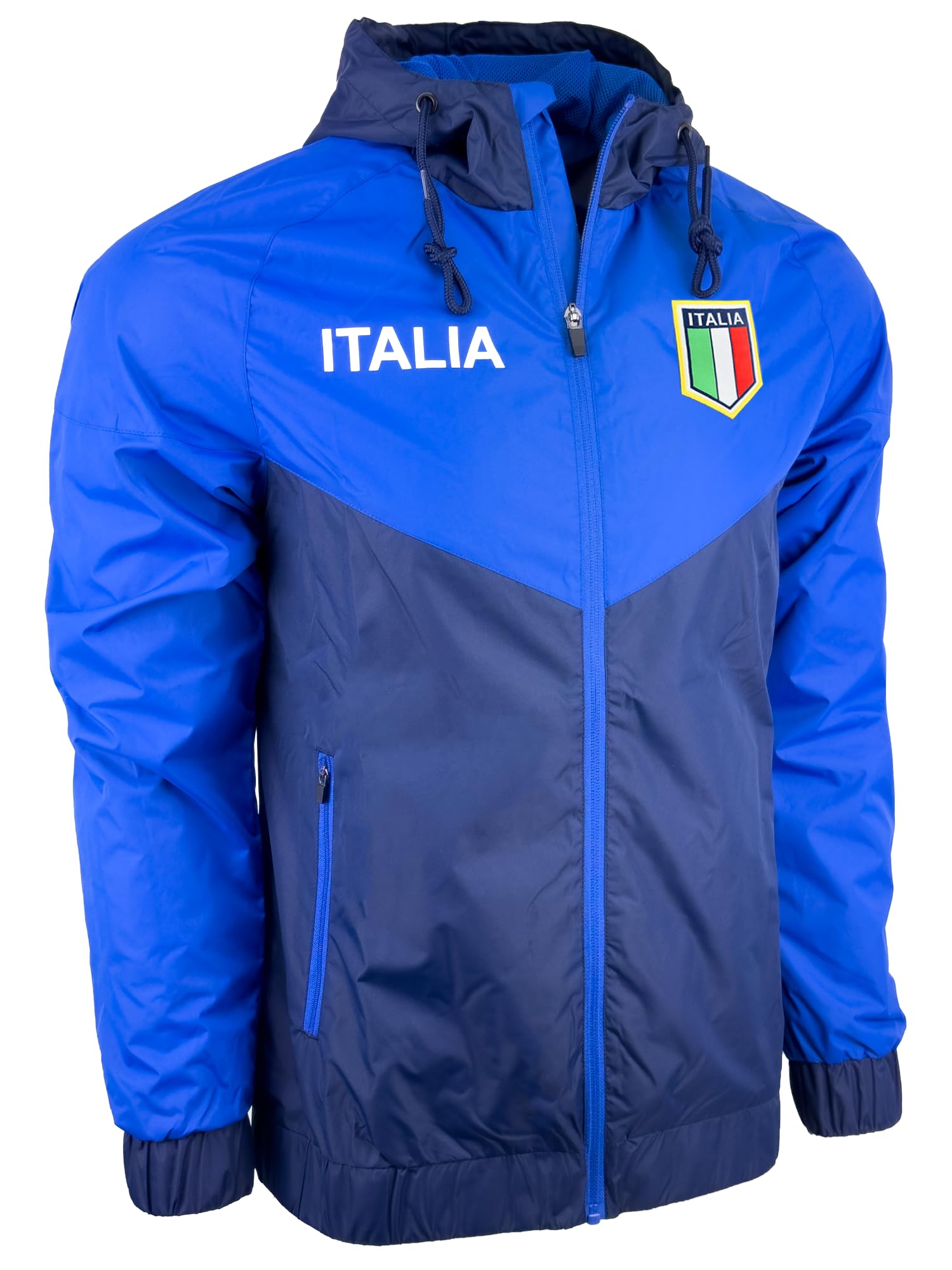Photo 1 of Just 4 Kicks Men's Italy Windbreaker Jacket, Italia Lightweight Waterproof Hooded Rain Jacket (AL)