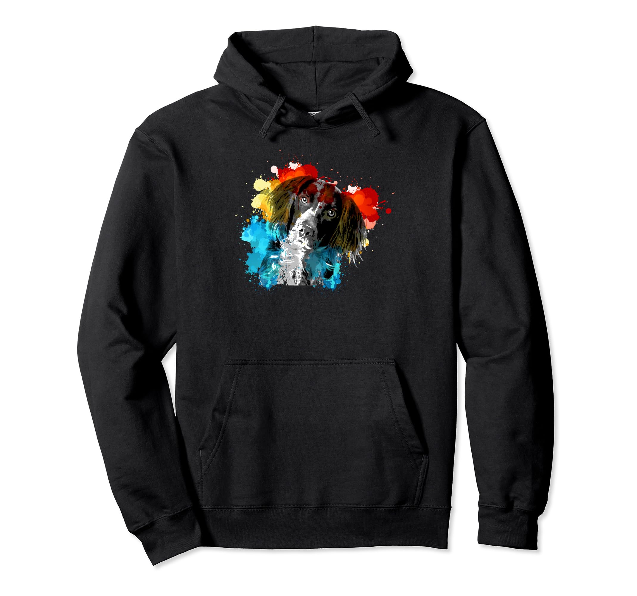 Kleiner Münsterländer Colorful colors dogs head Pullover Hoodie