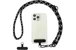 DASHTHER Cell Phone Lanyard, Universal Adjustable Detachable Phone Lanyard, Phone Strap, with Phone Lanyard Patch×2 (Blackshadow)