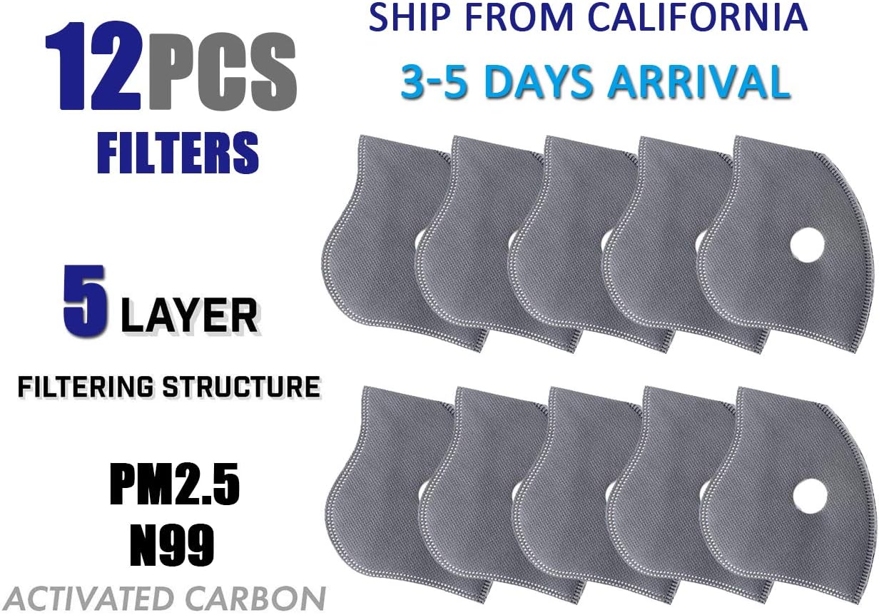 CJANDEP Activated Carbon Filters Replacement 5 Layers Anti-Đust Mạsk Filters for Facẹ Mạsk US in Stock - 12PCS