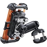 JOYROOM Motorcycle Phone Mount Holder with Dual Vibration Dampener | 100mph Anti-Shock Phone Holder for Motorcycle [Extension Handlebar Clamp] Bicycle Bike Phone Holder Mount for 4.7-7" Phones