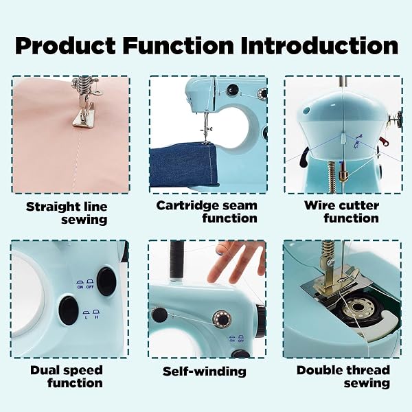 SEWING MACHINE KITS FOR HOME & SCHOOL | BEGINNER-FRIENDLY 2-SPEED MINI MACHINE FOR DIY CRAFTS, HOUSEHOLD REPAIRS & FUN SKILL-BUILDING WITH KIDS & ADULTS 301FRJ