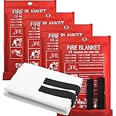 HHYING Emergency Fire Blanket for Home and Kitchen Fiberglass Fire Suppression Blanket (39''X39'') Great for School, Fireplace, Grill, Car, Office, Warehouse (4PCS)