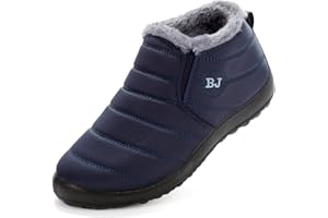 VYKF Womens Snow Boots Winter Warm Booties Fur Lined Anti-Slip Ankle Boots Outdoor Slip On Waterproof Booties Comfortable Warm Shoes