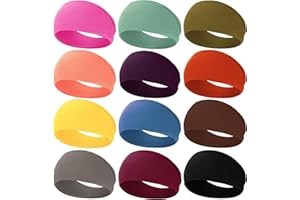 RITOPER Workout Wide Headbands for Women Non Slip, Super Soft Yoga Running Exercise Head Bands, Elastic Sweat Band Hair Bands for Women's Hair, Womens Solid Headband Hair Wrap