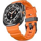 HITZEE Sport Bands Compatible with Samsung Galaxy Watch Ultra (2025/2024) Band 47mm, Waterproof Silicone Sport Band Strap Compatible for Galaxy Watch Ultra, Orange