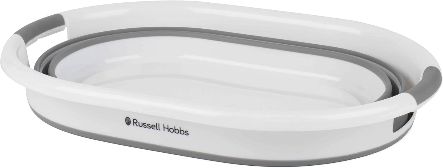 Russell Hobbs LA053879WHTEU Collapsible Laundry Basket, Large 27L Clothes Hamper Bin with Silicone Easy Grip Handles - Image 3