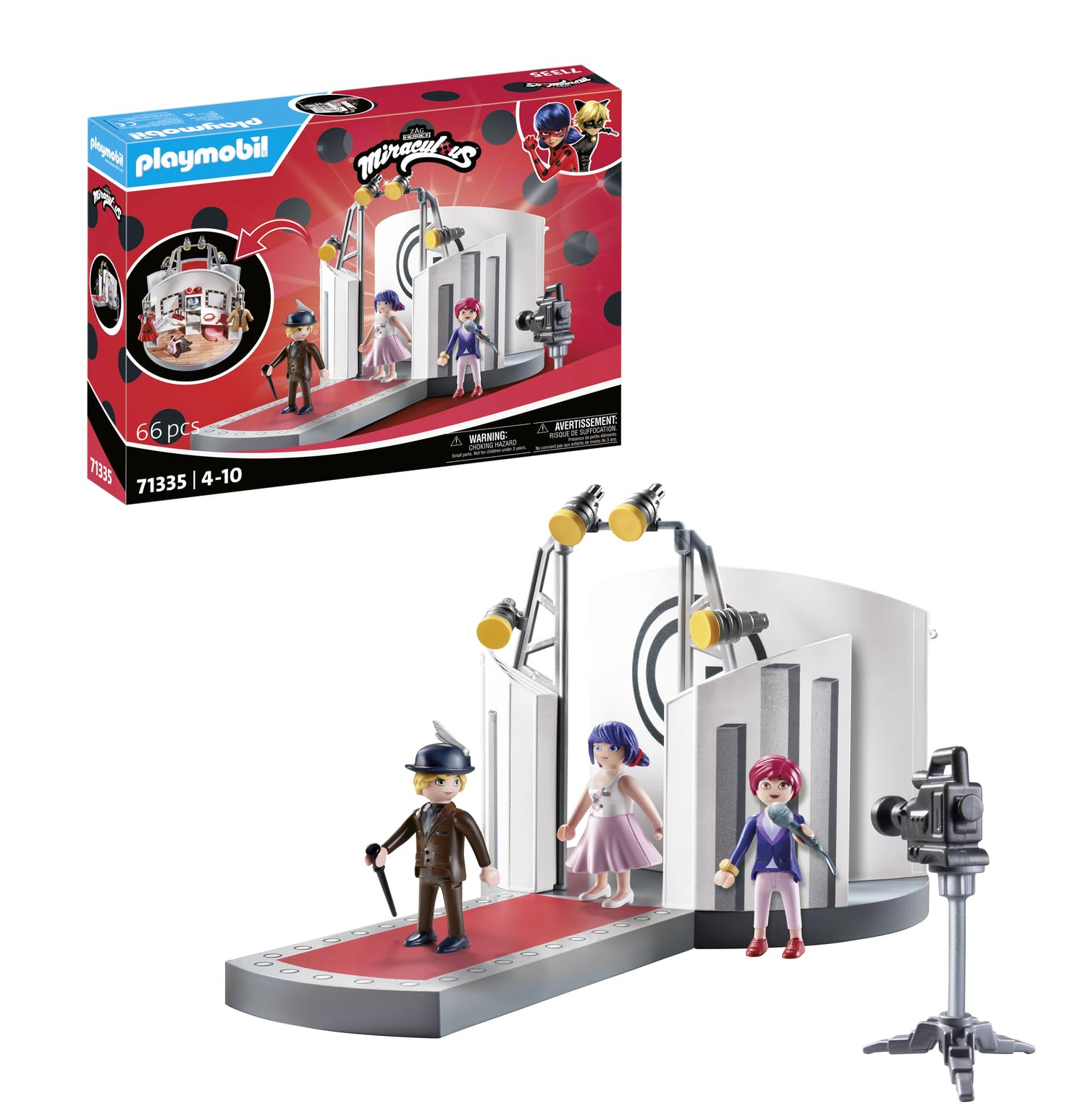 Playmobil 71335 Miraculous: Gabriel's Fashion Show, including Marinette, Adrien and Nadja, adventure with Ladybug, fun imaginative role play, diverse play sets suitable for children ages 4+ — image 1