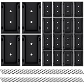 Goovilla Deck Railing Bracket Connectors, 2x4 Brackets, 20 PCS, Black | For Railing Wood Lumber Post, Nylon Deck Rail Bracket with 120 PCS Coating Screws for Wooden Stair Fence Railings Handrail