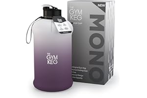THE GYM KEG Sports Water Bottle Half Gallon Carry Handle Big Water Jug for Sport Large Reusable Water Bottles Eco-friendly, Tritan BPA Free Plastic, Leakproof (Mono Gradient)