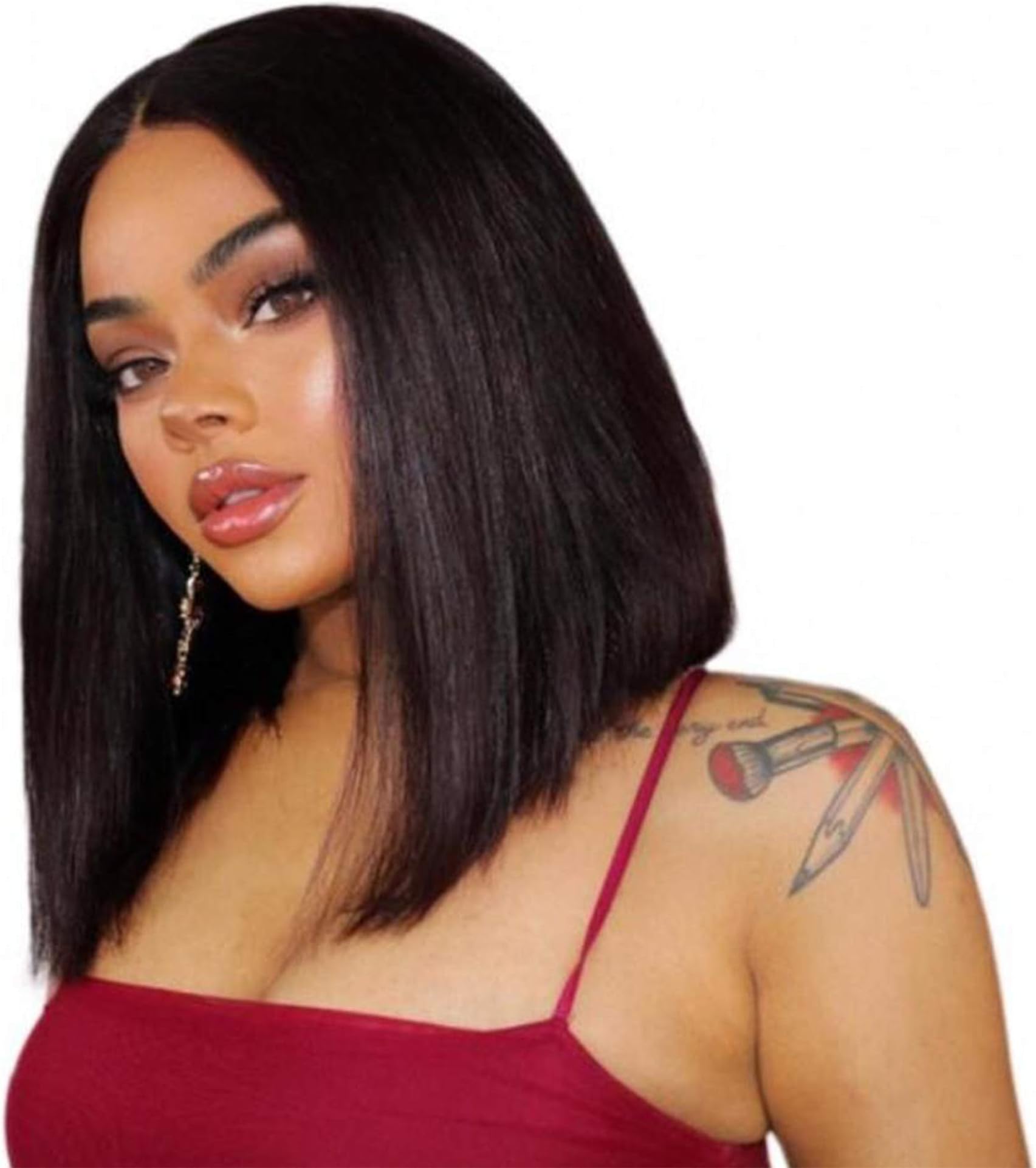 HLSK Hair Brazilian Virgin Curly Hair Weave 3 Bundles with Lace Closure Free Part 4x4 8A Unprocessed Brazilian Kinky Curly Hair Weave Bundles Natural Color(9 pcs/set) (Mint Green)