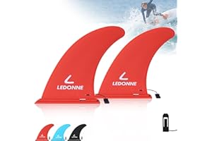 LEDONNE Fin 9" Surf & SUP Center Fins 2 Pcs (USD 4.99/1 Pcs) with 1 Extra Pin No-Tool Installation-9” Fin for Longboard Surfboard & Paddle Board Fin Lowest Price in The Market