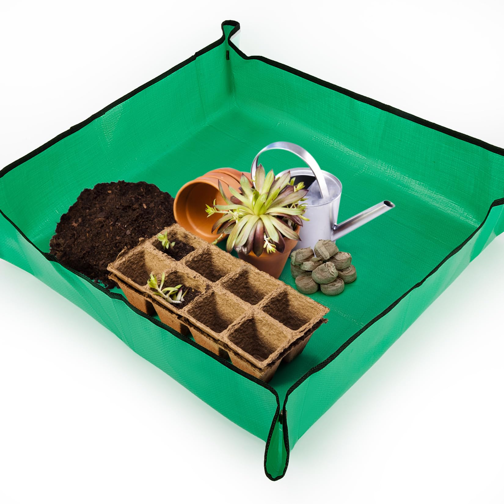 Photo 1 of MAQIHAN Repotting Mat for Indoor Plants - 26"*26" Plant Potting Tray Transplanting Mat Foldable Waterproof Indoor Gardening Supplies