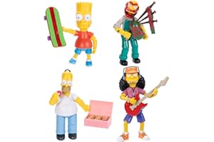 Disney The Simpsons Action Figures 4-Pack 5-Inch Collectible Figures from Jakks Pacific's Wave 1 - Homer, Bart, Groundskeeper Willie, and Otto