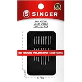 SINGER 00280 Self-Threading (Calyxeye) Hand Sewing Needles, Assorted Sizes, 10-Count,