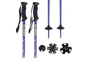 GLORY SKI POLES Ski Poles for Adults by Glory Poles - Ultra Durable Downhill 6 Series Aluminum Shaft Ski Poles for Men and Women - Snow Skiing Gear for All Mountain, Free Style Skiing