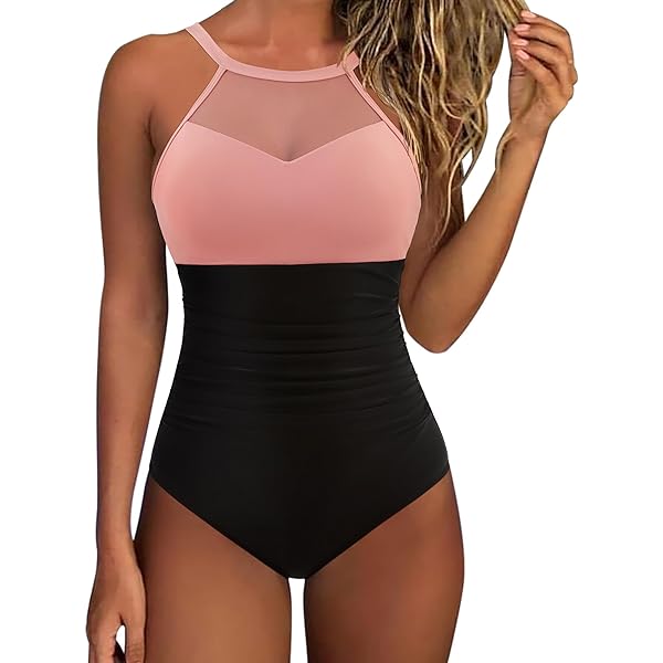zi cheng Women's One Piece Swimsuits Tummy Control Cutout
