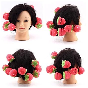Amazon Com Magic Hair Curlers Cute Strawberry Curler Soft Sponge