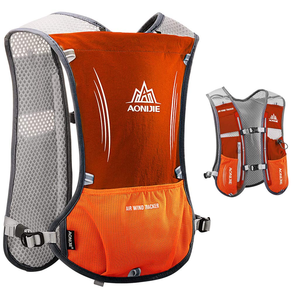 HINATAA Lightweight Running Hydration Backpack, 5L 190g Running Hydration Vest for Women and Men Cycling Running Climbing Hiking Vest Pack (Orange)