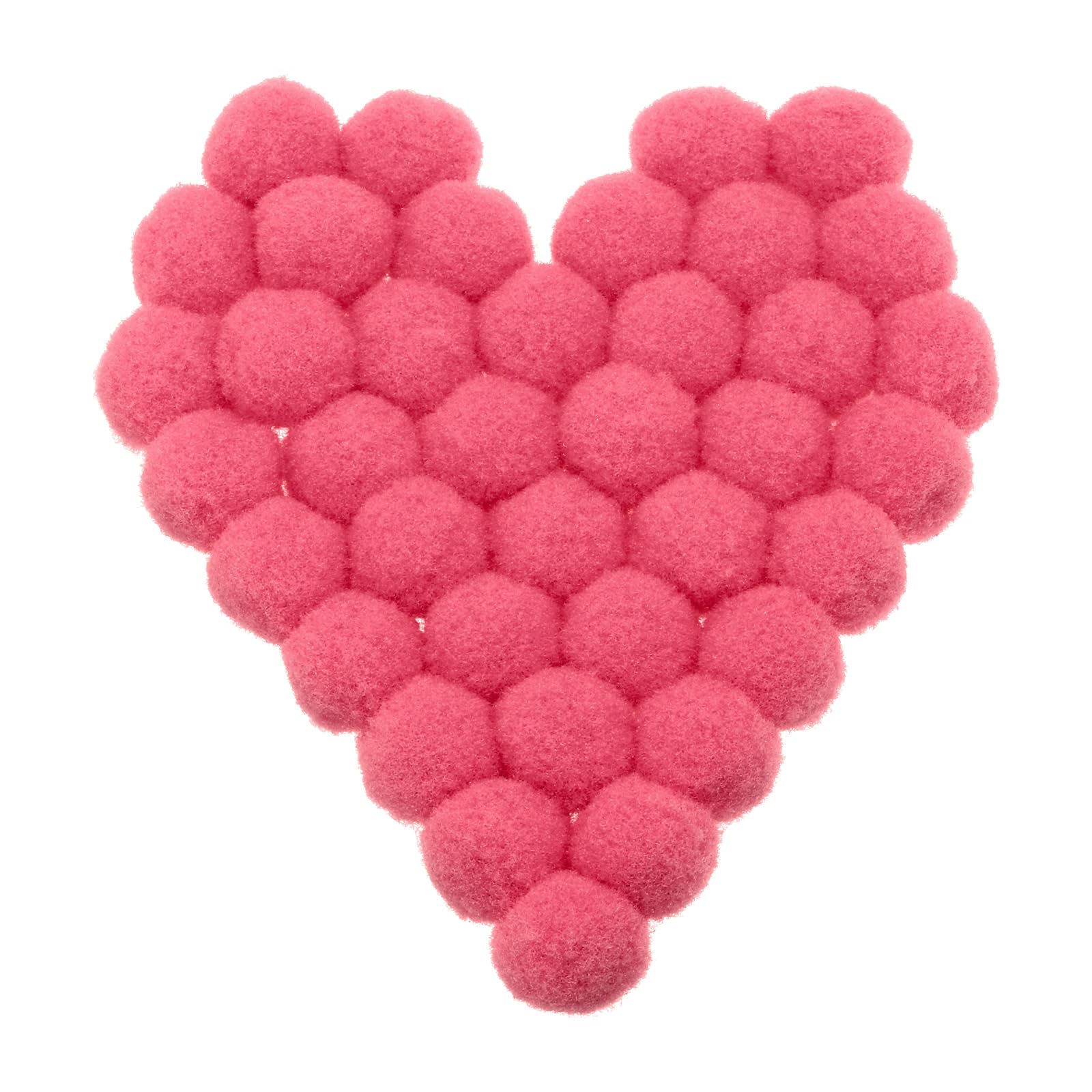 Rebower Soft and Fuzzy Balls Rainbow Craft Pom Fabric - 0.59 Inch/Red / 300PCS