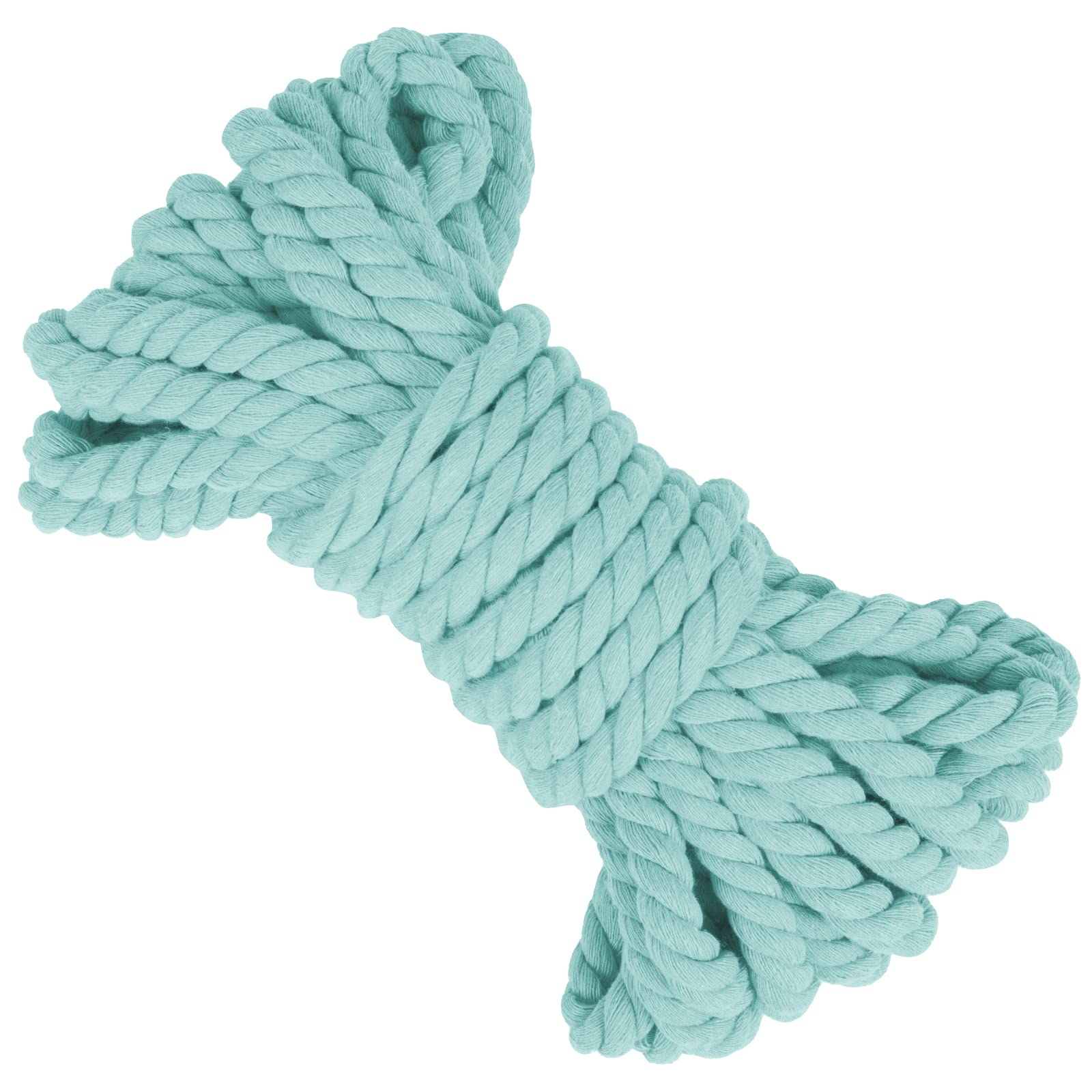 LEREATI 8mm Macrame Cord 10m Thick Macrame Rope Soft Cotton Rope, Natural Cotton Twine String for Macrame Plant Hanger, Wall Hanging, Knitting, DIY Crafts, Gardening, Decoration (Mint Green) — image 1