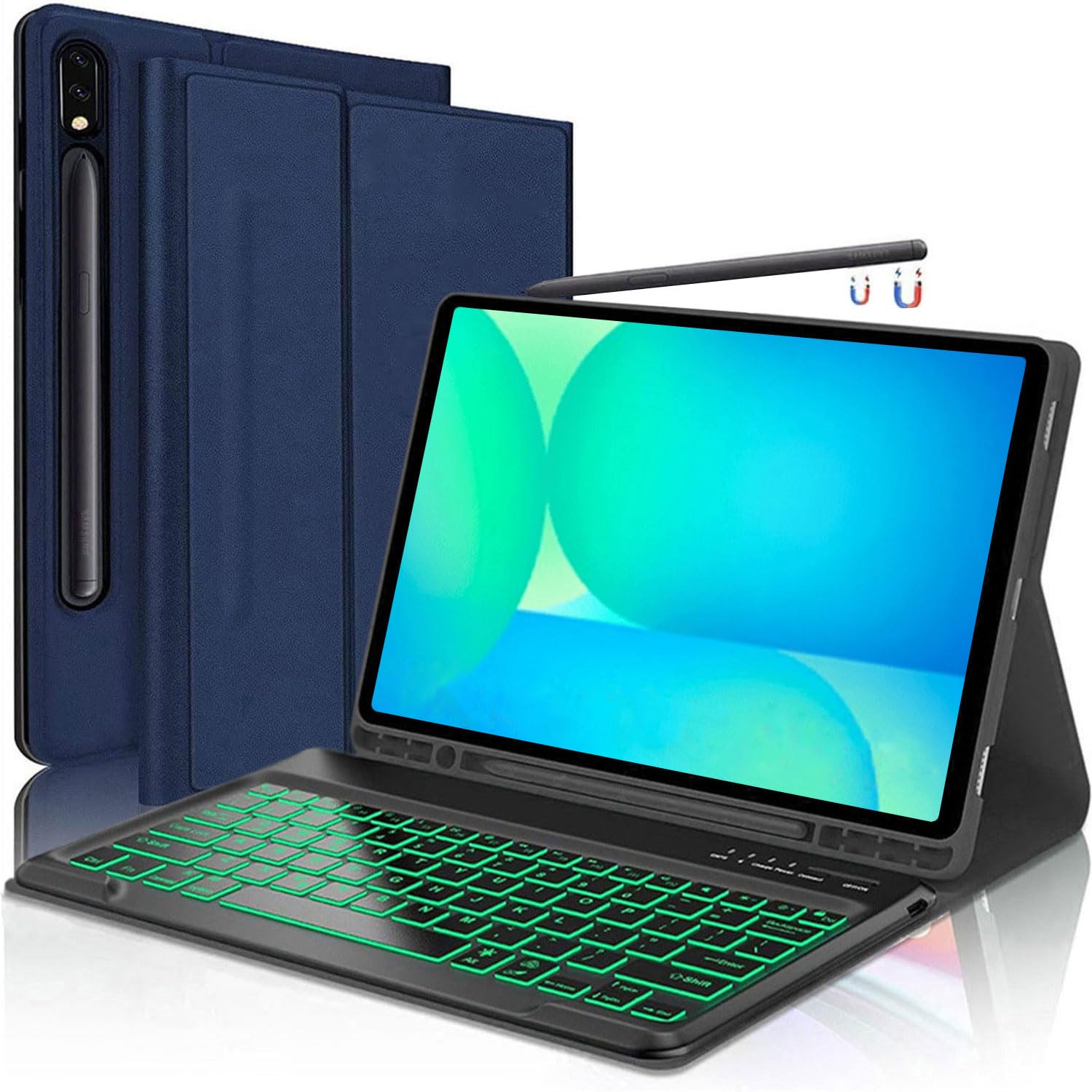 Photo 1 of Keyboard Case for Samsung Galaxy Tab S10 FE Plus 13.1", Smart S10fe+ Keyboard Case with S-Pen Holder, Blue