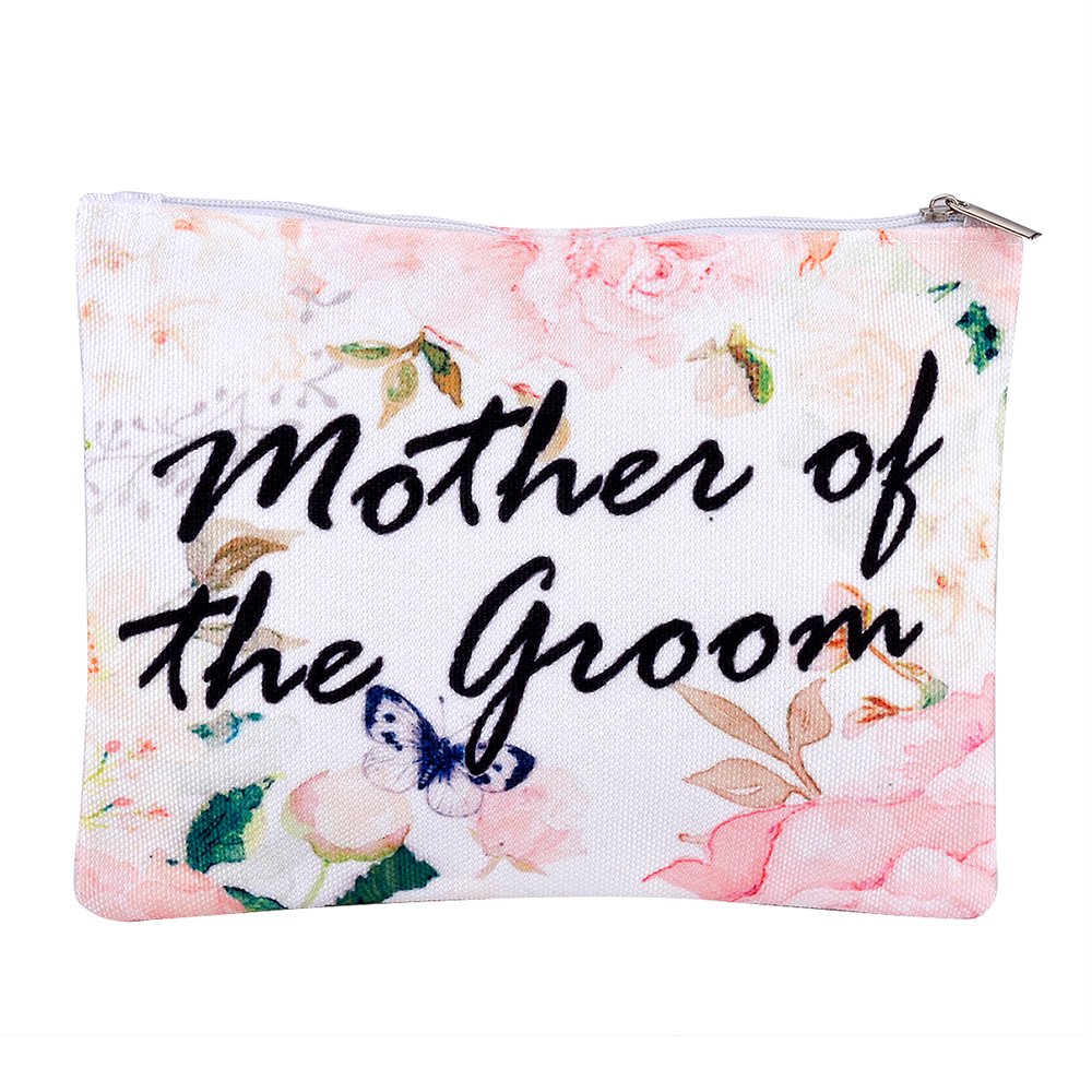 Pongs Bridesmaid Gift Makeup Bag, Bride Cosmetic Bag, Maid of Honor Makeup Organizer, Wedding Favors (Mother of the Groom)