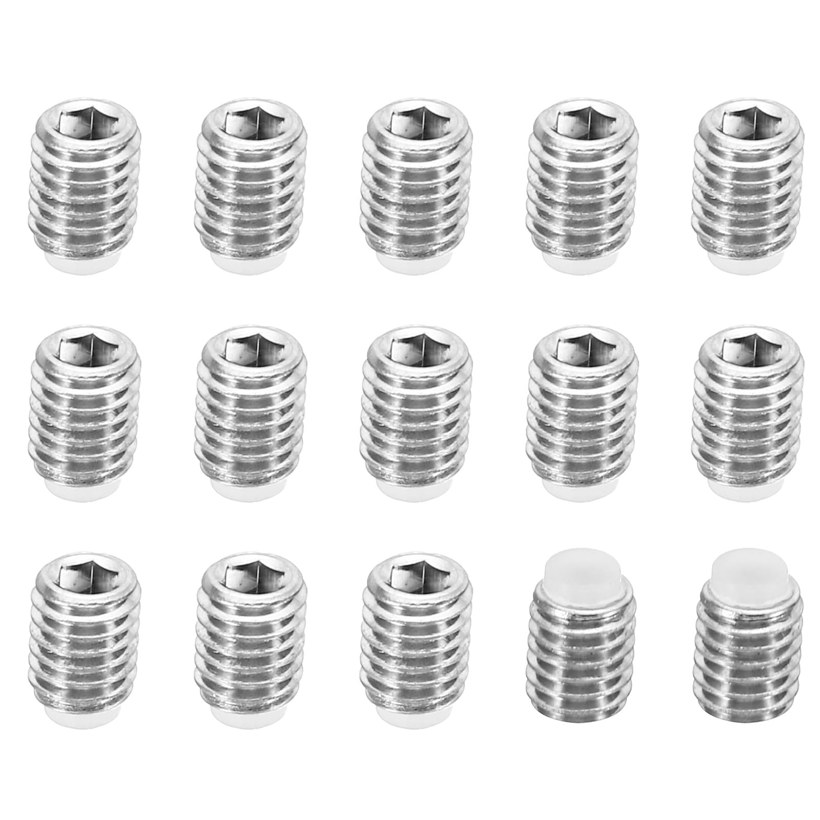 PATIKIL M5x6mm Nylon Tip Grub Screw, 15 Pack Metric Hex Socket Head Cup Point Anti Slip Set Screws Internal Hex Drive Hardware, 304 Stainless Steel
