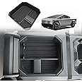 BestEvMod Center Console Organizer Tray Compatible with Tesla Cybertruck 2023 2024 Accessories Pickup Armrest Storage Box ABS Material with PVC Trim & Removable Coin Holder (Armrest Upper Organizer)