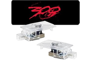 HAOGI 2pcs Never Fade Car LED Door Logo Compatible for 300 300C 300S 2005-2024,Ghost LED Projector Laser Courtesy Step Shadow Light Accessorie (Red)