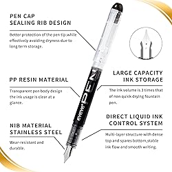 EYEYE Disposable Fountain Pens Fine Point, 8 Pack