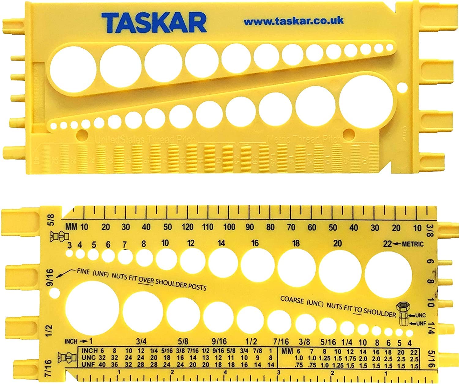 Taskar Nut & Bolt Measuring Gauge & Screw Pitch Checker (Imperial/Metric)