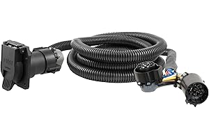 CURT Manufacturing 56070 7-Foot Vehicle-Side Truck Bed 7-Pin Trailer Wiring Harness Extension for Select Chevrolet, Dodge, Fo