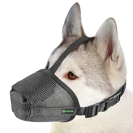 RockPet Nylonnetz Maulkorb mit Sicherheitsriemen für Kleine, Mittlere und Große Hunde, Verhindert Beißen, Bellen und Kauen
