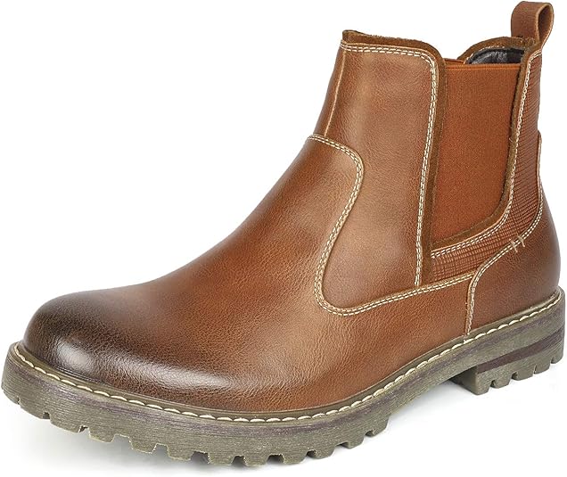Bruno Marc Men's Engle03 Brown Chelsea Ankle Boots Size 11 US/ 10 UK