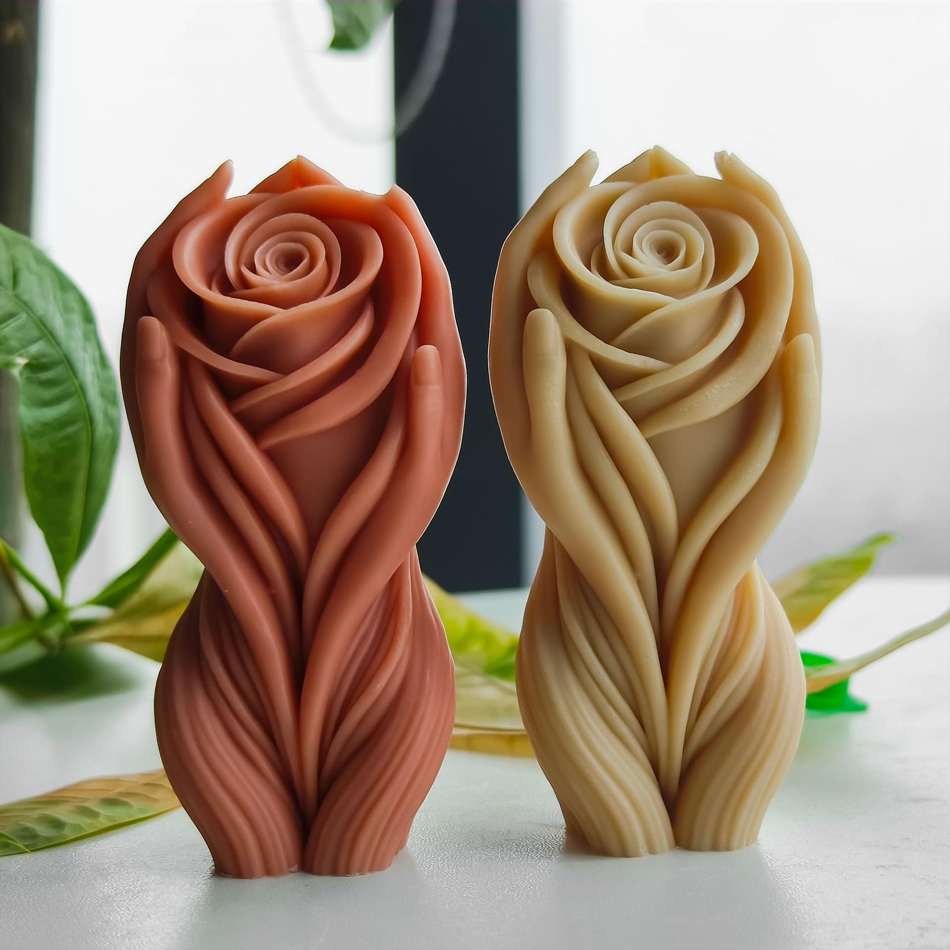 Flower Body Candle Resin Mold - Resin Casting Silicone Molds for Home Decor & Candle Making Wave Spiral Mold