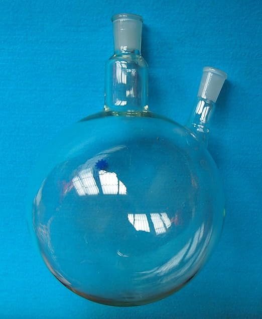 Deschem 5000ml, 24/40, 2Neck, Round Bottom Glass Flask, 5L, Twins Neck