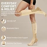 Cambivo Compression Socks 3 Pairs 20-30 mmHg Nude XXL For Flight Run view 2