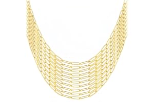 eswala Gold Paperclip Chain Necklace for Women 10pcs 18inch 3X9mm Gold Chains for jewelry Making Stainless Steel Filled 18K Gold Plated Chains Bulk Adjustable Link Chains