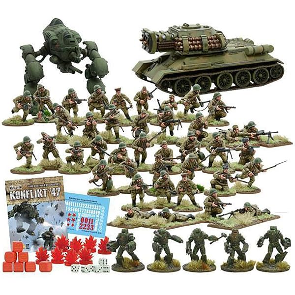 Infanterie Lourde Américaine Warlord Games – 5 Figurines Métal 28 Mm Pour Konflikt 47, Détails Précis Et Équipement M1945SB .30 Cal