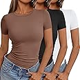 AUTOMET Womens 3 Piece Short Sleeve Shirts Basic Going Out Tops Slim Fit Crop Tops 2025 Y2k Clothes
