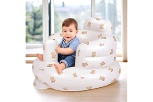 Inflatable Baby Chair for Sitting Babies: Qoosea Baby Chairs Sit Up for 3 Months and Older, Built-in Air Pump, Provides Back 