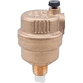 Watts FV-4M1 Automatic Air Vent Valve, 1/4 Inch, Female NPT Connections, Brass Body and Air Vent with a Silicon Rubber Seal, 