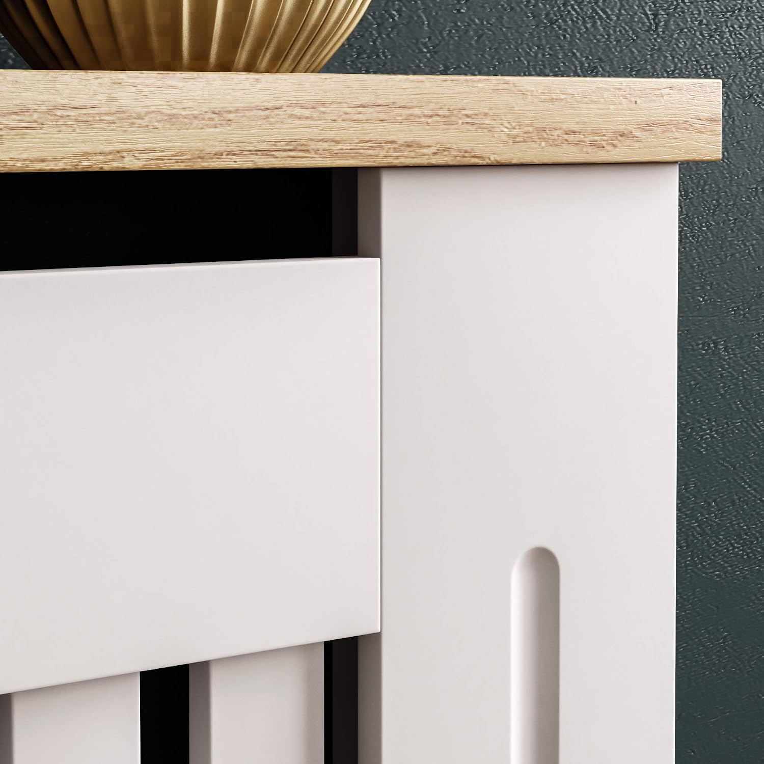 Vida Designs Arlington Radiator Cover White, Medium, Modern Shaker Style Vertical Slat Design For Optimal Heat Circulation - Image 5