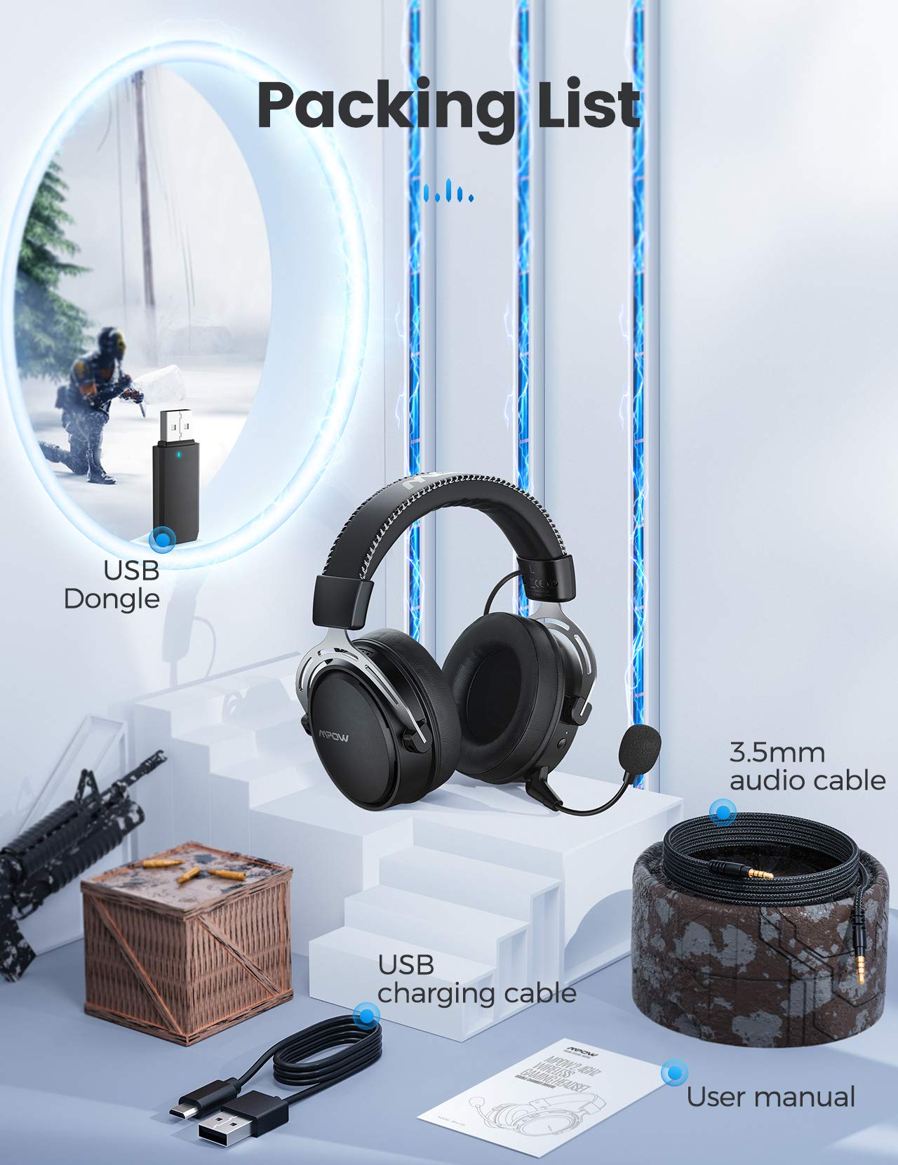 Mpow Air 4g Wireless Gaming Headset For Ps5 Ps4 Desertcart