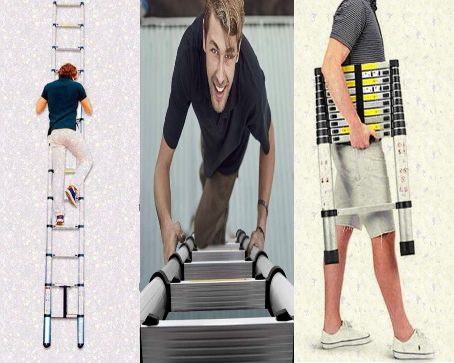 13.5FT Extra Strong Aluminum Telescoping Ladder, Newly Telescopic Extension Ladder, Strongest 430lbs Capacity: Electronics