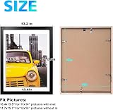 EGOFINE 30x40cm Black Solid Wood Picture Frame Acrylic Glass Mat 14x11 view 3