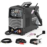 Sunstac 250A Aluminum TIG Welder with Pulse ACDC Foot Pedal Control | DC TIG/AC TIG/Pulse TIG/SPOT TIG/Stick 5 in 1 welder, 110V/220V Dual Voltage, LCD parameter display